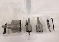 3 New Mollom Hole Saw Drill Bits . 2 1/8" , 1 3/16" & 1" diameter