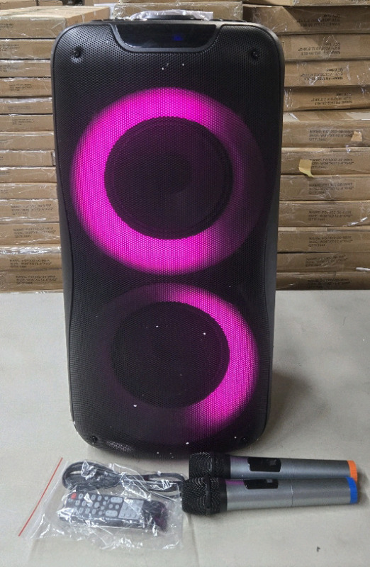 Timo T800Plus Powerful Wireless Speaker/ Karaoke System W/ 2 Microphones-powers up