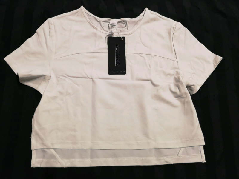 New ALPHALETE Women's Premium Crop Top: Size Large (White)