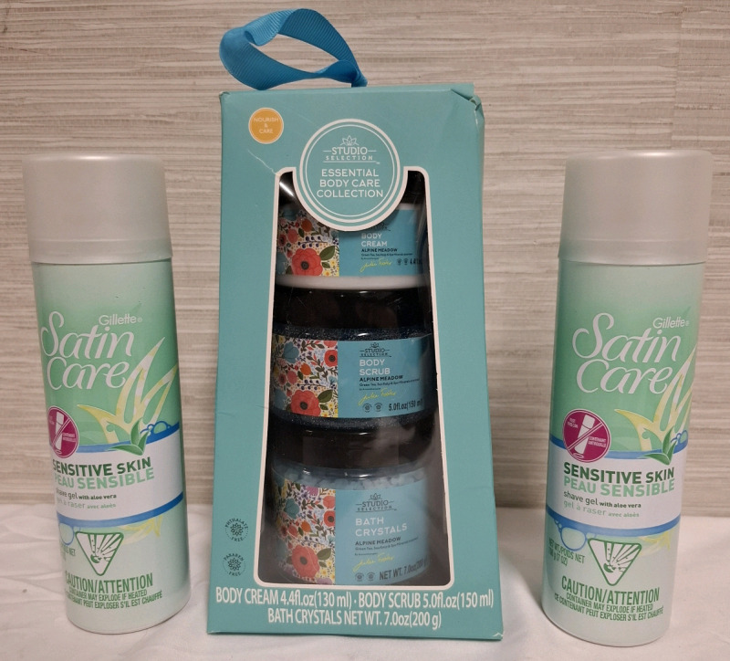 New Studio Selection Essential Body Care Collection & 2 New Gillette Satin Care Shave Gel