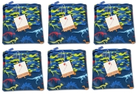 6 New 2-Piece PEP RALLY Dinosaur Camo Zipper Snack Pouches | Over $50 Retail Value! | Large: 8.3" &times; 8.3" / Small: 3.9" &times; 7.1"