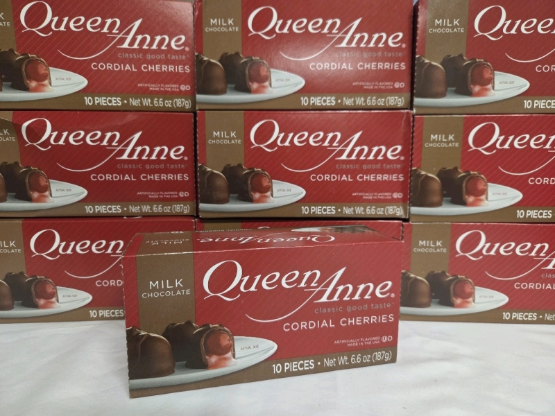 10 New | Boxes of Queen Anne 10pc Cordial Cherries | 187g ea. Box