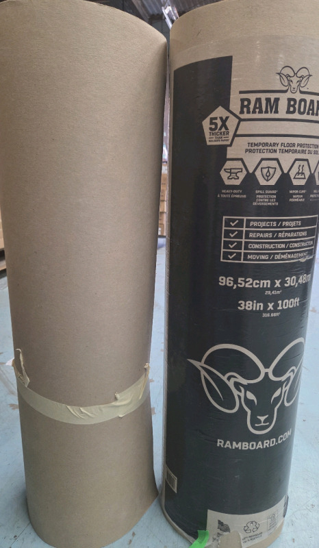 2 Plasticover Ram Board Floor Protection Fiberboard, 38" Wide by 100ft Long Ea. | *Retails Over $400*