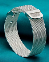 925 Sterling Silver Stamped Mesh Style Bracelet Belt Buckle Adjustable Braided Bracelet Approximately 6 - 7.5 Inch 0.394 In / 10 mm Wide