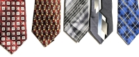 5 Vintage New Old Stock 100% Silk Ties - 56" Long Each