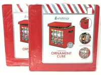 2 New WHITMOR Christmas Ornament Storage Cubes : 12" &times; 12" &times; 12" Each