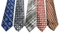 5 Vintage New Old Stock 100% Silk Ties - 56" Long Each