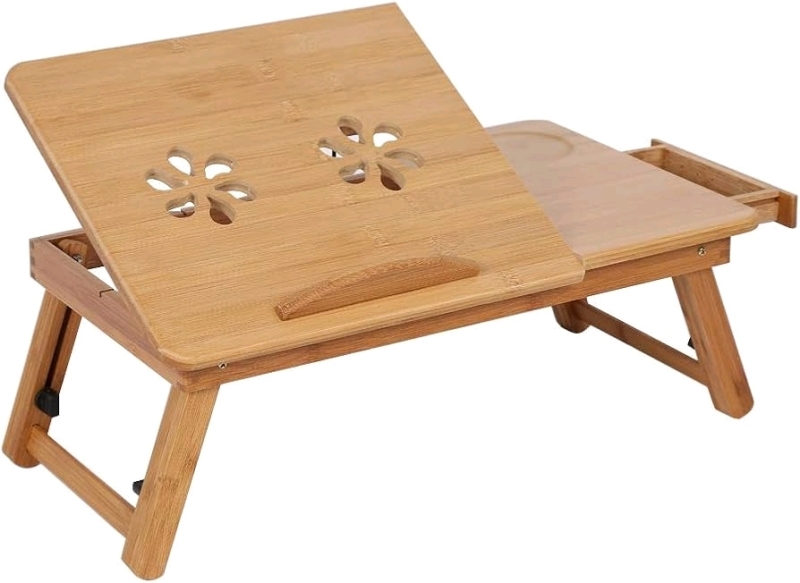 New in Box HOMFA Portable Adjustable Bamboo Laptop Stand / Foldable Desk / Notebook Table | Retails Over $100!