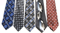 5 Vintage New Old Stock 100% Silk Ties - 56" Long Each