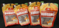 4 New Bark & Harvest Superfood Burgers Chicken & Pumpkin Flavored (170g Each, Best Before March 20th 2026)