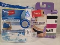 8 Pairs New | XL/2XL Ladies HANES Bikini & Boyshort Underwear