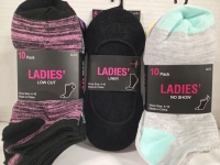 25 New | Size 4-10 Ladies Variety Socks | Includes 10 No Show, 5 Liner & 10 Low Cut
