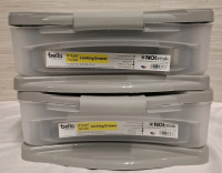 New 2 Bella 7.6Liter Locking Drawers | Measurements: 12.9" X 15.3" X 4.8" each