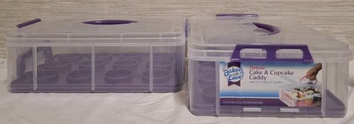 2 New Deluxe Cake & Cupcake Caddy | Holds a 9 x 13 cake or 12 cupcakes | Measurement: 9.75" X 13.7"