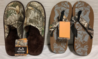New Realtree 1 Mens' Scuff Comfort Slippers & 1 Men's Water Resistant Rubber Sandal | Size: S/M (9-10)