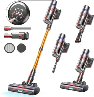 New - Cordless Vacuum Cleaner, 45Kpa 550W, 70 Mins Vacuum Cleaners with Touch Screen, Upgraded Motor Stick Vacuum, Anti-Tangle Vacuum, Cordless Vacuums with 1.5L Cup for Pet Hair, Carpets, Hard Floors . Model # GS-V05 . Retail $120
