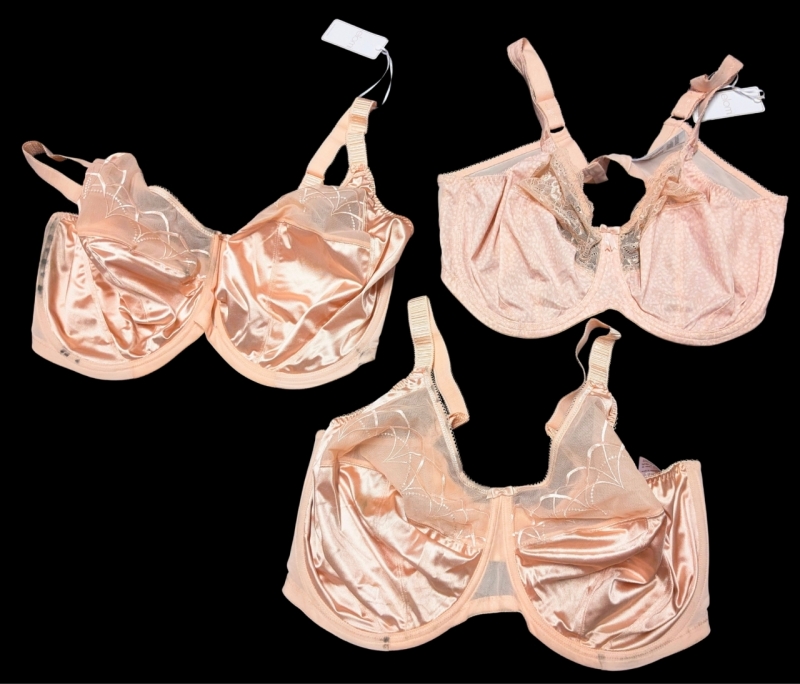 3 New (With Discoloration) Size 42/L & 42/I ELOMI Bras - 2&times; CATE, 1&times; Morgan | Over $100 Retail Value