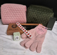 New Beauty Care Lot - Eucalyptus Bath Bomb, Exfoliating Gloves, Comb, ++