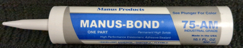 New Tube Manus-Bond 75-AM 300mL Industrial Grade High Performance Elastomeric Adhesive/Sealant Colour Gray Retails Over $50