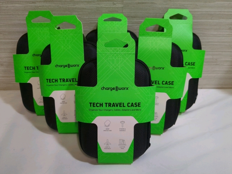 6 New ChargeWorx Tech Travel Case/Organizer