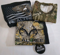 3 New L Realtree & Mossy Oak T-Shirts & Cut Off Sleeve Shirt