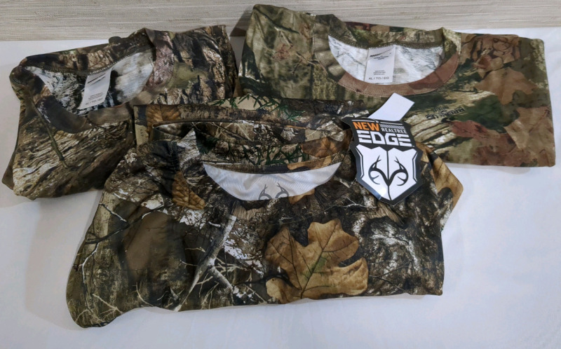 3 New XL Realtree & Mossy Oak T-Shirts & Cut Off Sleeve Shirts