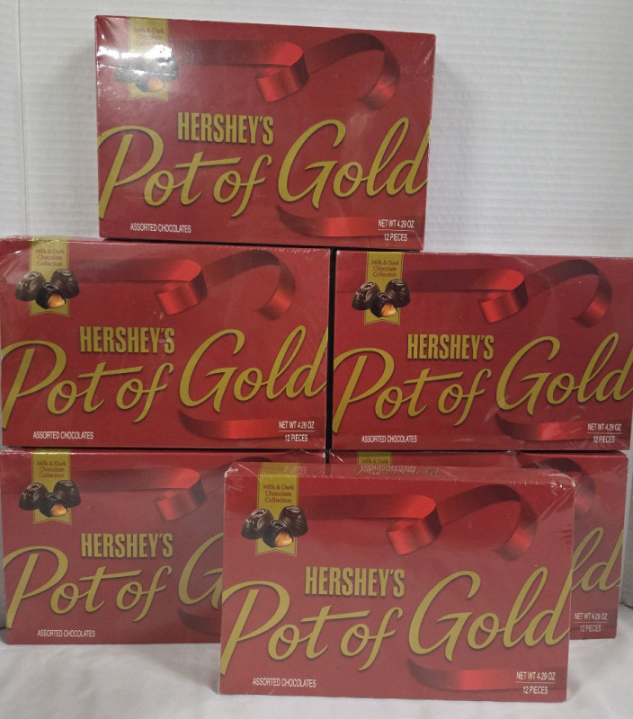 6 New | HERSHEY'S Pot of Gold Assorted Boxes Of Chocolates | 12pc Ea. 4.29OZ