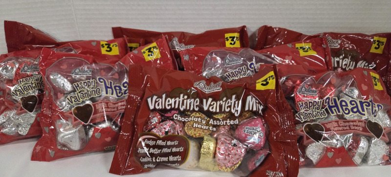 8 New 397g Bags | PALMER Valentine Variety Mix Chocolaty Assorted Hearts & Milk Chocolate Flavoured Hearts