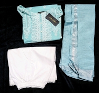 New Size MED Women's LIMELIGHT 3-Piece Sky Blue Shirt, Elastic Waist Pants & Dupatta Scarf Set | Retails Over $70!