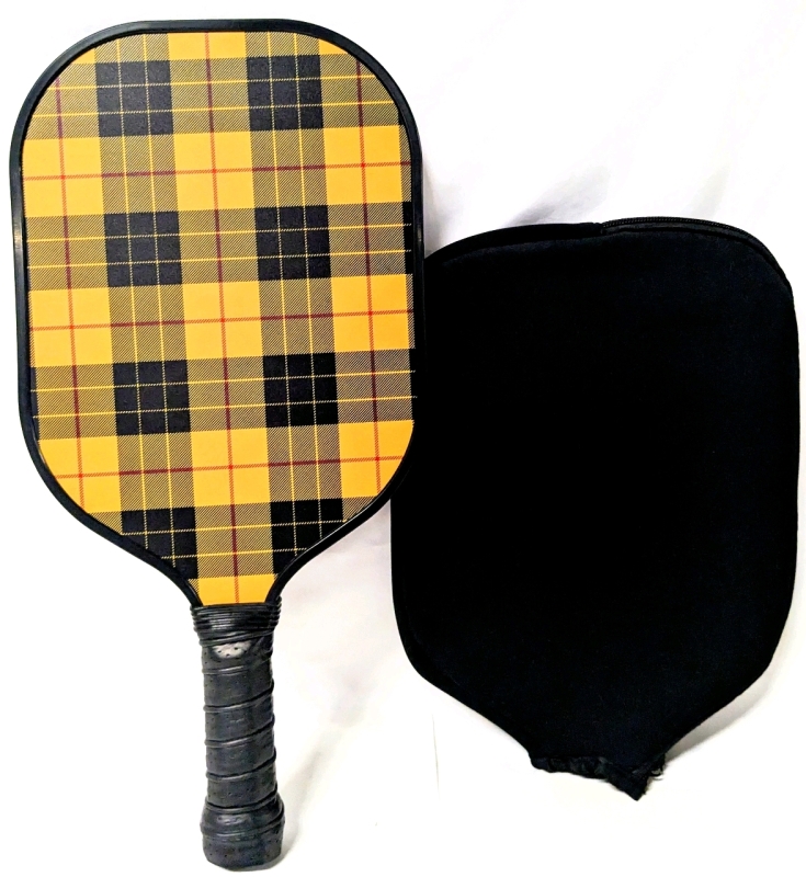 New Orange Plaid PICKLEBALL Paddle with Zip-Up Case | Similar Paddles Retail $80+! 15.75" Long