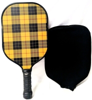 New Orange Plaid PICKLEBALL Paddle with Zip-Up Case | Similar Paddles Retail $80+! 15.75" Long