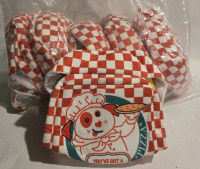 6 New | Plush Pizza Box Dog Toys 8" x 8" x 3"