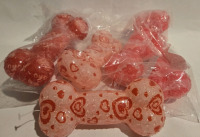 6 New | Assorted Rubber Squeaky Dog Toys | 6.5" x 3"