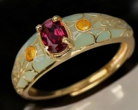 Elegant S925 Silver Garnet Ring with Adjustable Band Vintage-Inspired Mosaic Design Stamped Polish Cloth Included