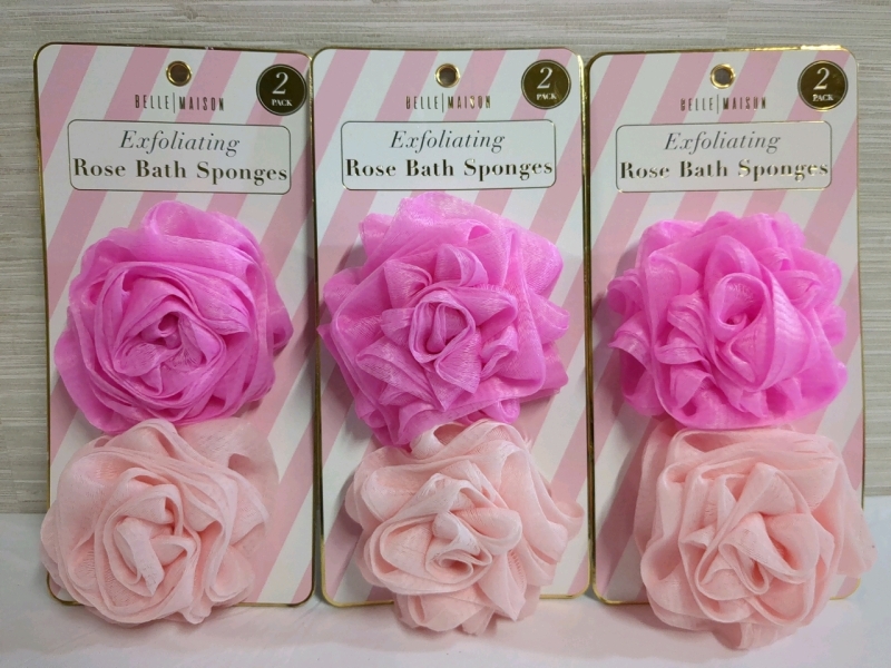 6 New Belle Maison Loofah Exfoliating Bath Sponges 3x 2-packs