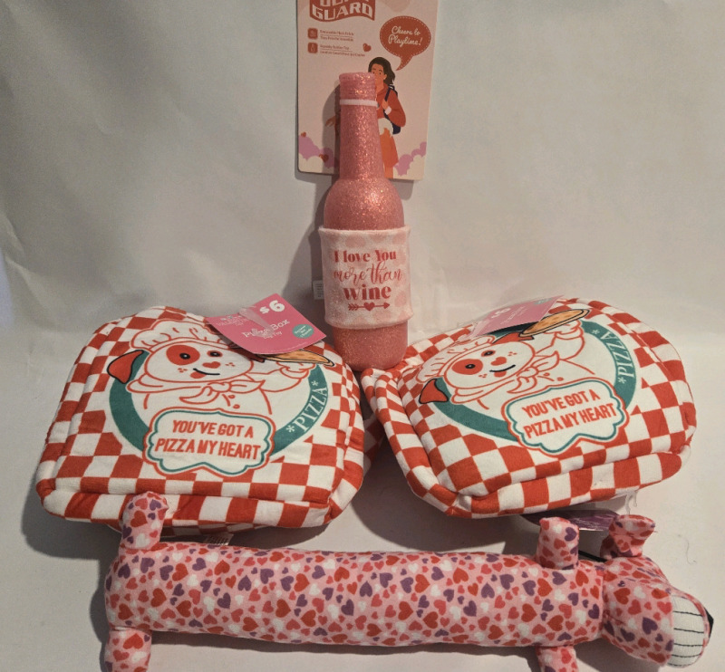 4 New | Squeaky Dog Toys Plush & Rubber Longest Measures 12"