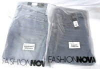 2 New Pairs Size 9 Women's FASHION NOVA Jeans : In A Mood Stretch Baggy Jeans (Medium Wash) & Nova 90s Straight Leg Jeans (Medium Blue Wash) | Over $50 Retail Value!