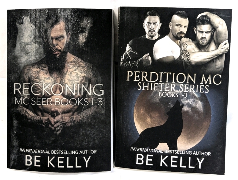 2 New BE KELLY Paranormal Romance Fiction Paperback Compilation Books : Reckoning MC Seer 1-3 & Perdition MC Shifter Series 1-3 | Over $50 Retail Value!