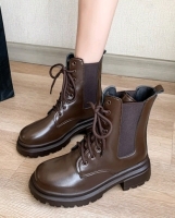 New Size 36 Women's Vegan Leather Lace-Up Chelsea Boots