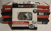 12+ New Packs Of | Aluminum Burner Guards 6 Large & 6 Small
