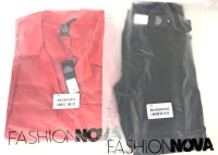 2 New Size LG Women's FASHION NOVA: Pillow Fight Satin PJ Pant Set (Red) & Almost Every Day Leggings (Black) | Over $50 Retail Value!