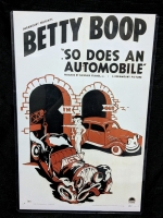 BETTY BOOP in "So Does An Automobile" Poster / One Sheet in Protective Sleeve - 11" &times; 17" (No COA)