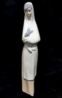 Vintage Lladro Spanish Porcelain Girl with Rabbit Figurine - 10.75" Tall, No Chips or Cracks