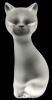 Signed DESNA Czech Republic Frosted Art Glass Cat Figurine - 6.25" Tall, No Chips or Cracks, Marker on Bottom