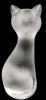 Signed DESNA Czech Republic Frosted Art Glass Cat Figurine - 6.25" Tall, No Chips or Cracks, Marker on Bottom - 2
