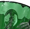 Pair of Antique Victorian Emerald Green Glass with Gold Gilt Mary Gregory Vases with Hand Painted Children & Crimped Clear Glass Ruffles - 6.25" - 6.4" Tall, Chips Throughout Rims - 6