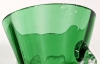 Pair of Antique Victorian Emerald Green Glass with Gold Gilt Mary Gregory Vases with Hand Painted Children & Crimped Clear Glass Ruffles - 6.25" - 6.4" Tall, Chips Throughout Rims - 7