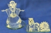 3 Pieces Signed SWAROVSKI : Large Angel 3.75" With Repaired Hand, Seated Cat 1.75" With Chips in Ear Tips & 1" Hedgehog + 2 Mirror Bases
