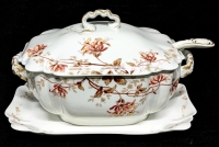 Vintage Haviland & Co. LIMOGES France Floral Covered Soup Tureen with Ladle & Tray - 8" Tall, No Chips or Cracks!