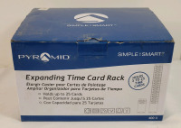 New - Pyramid 400-X Expanding Time Card Rack, 25 Pocket . Holds 3 to 25 Time Cards .